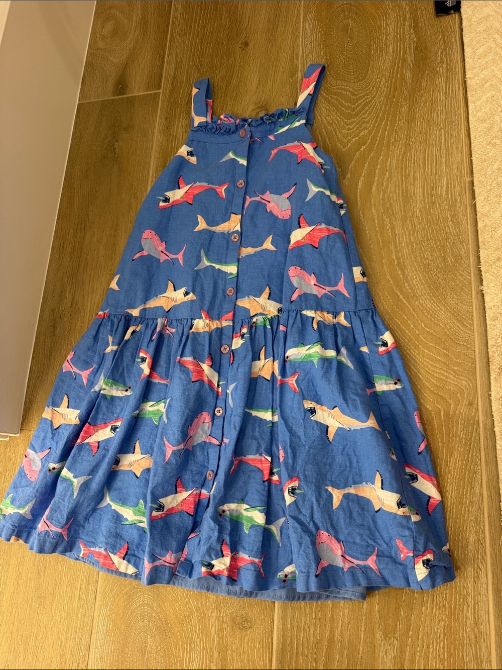 Fay Blue Multicolor Shark Print Sundress